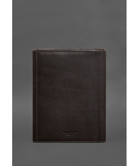 Leather document folder "Family" A4 dark brown