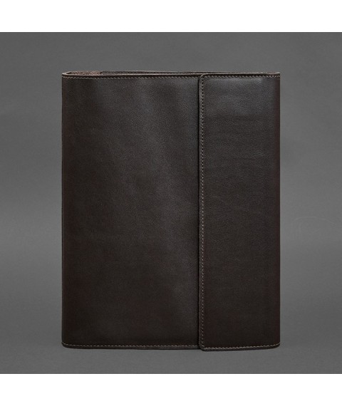 Leather document folder "Family" A4 dark brown