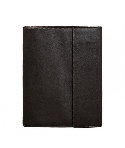 Leather document folder "Family" A4 dark brown