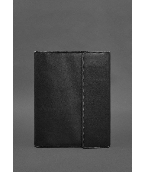 Leather document folder "Family" A4 Black