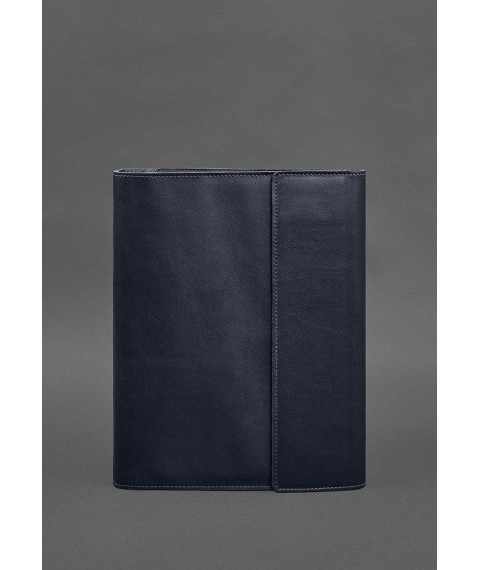 Leather document folder "Family" A4 Dark blue