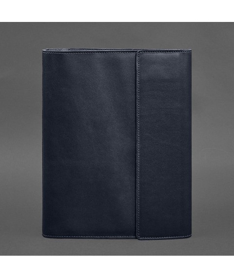 Leather document folder "Family" A4 Dark blue