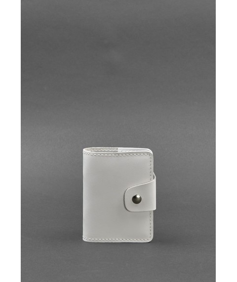 Women's leather card case 7.1 (Book) white