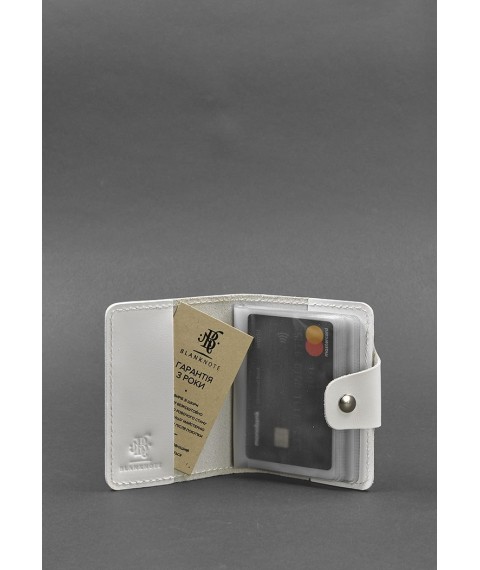 Women's leather card case 7.1 (Book) white