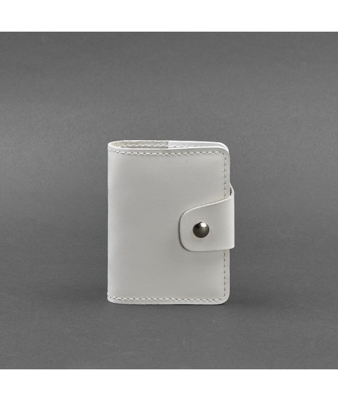 Women's leather card case 7.1 (Book) white