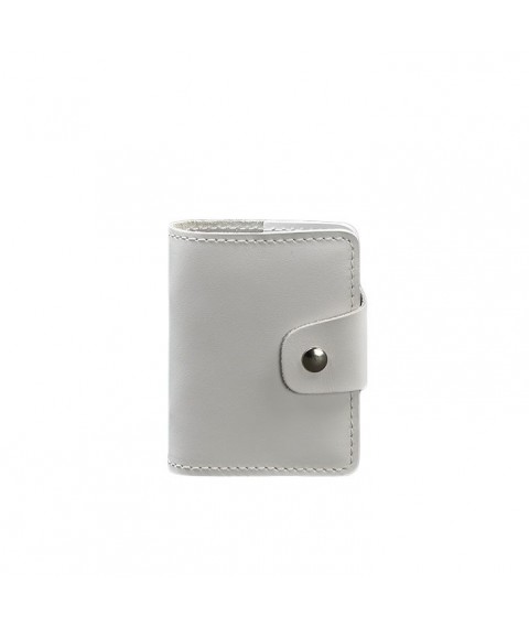 Women's leather card case 7.1 (Book) white