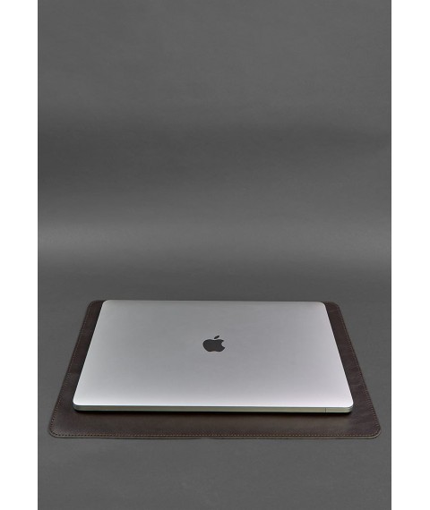 Desk set made of genuine leather 1.0 dark brown crust