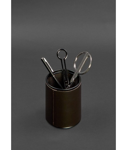 Desk set made of genuine leather 1.0 dark brown crust