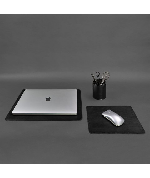 Desk set made of genuine leather 1.0 black crust