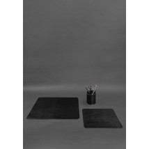 Набор для рабочего стола из натуральной кожи 1.0 черный краст