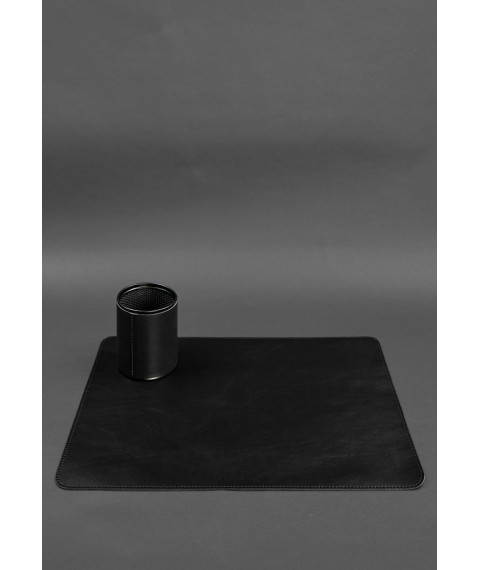 Desk set made of genuine leather 1.0 black crust