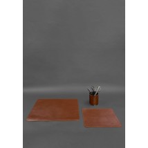 Набір для робочого столу із натуральної шкіри 1.0 світло-коричневий краст