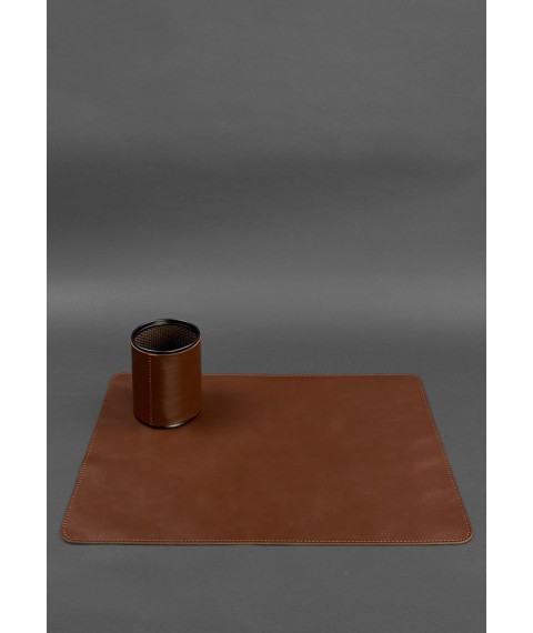 Набір для робочого столу із натуральної шкіри 1.0 світло-коричневий краст