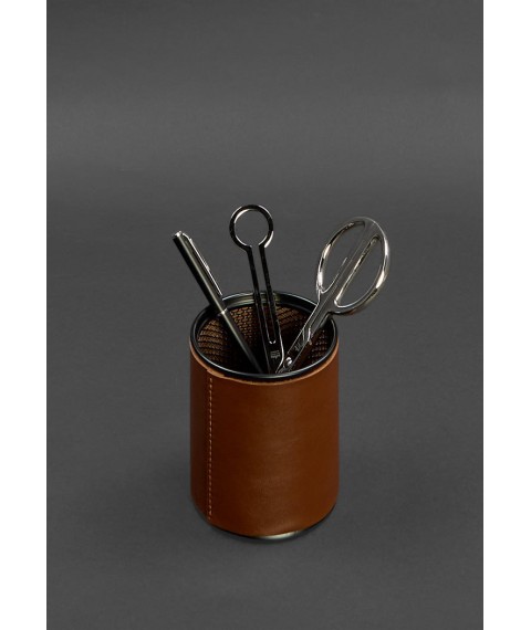 Desk set made of genuine leather 1.0 light brown crust