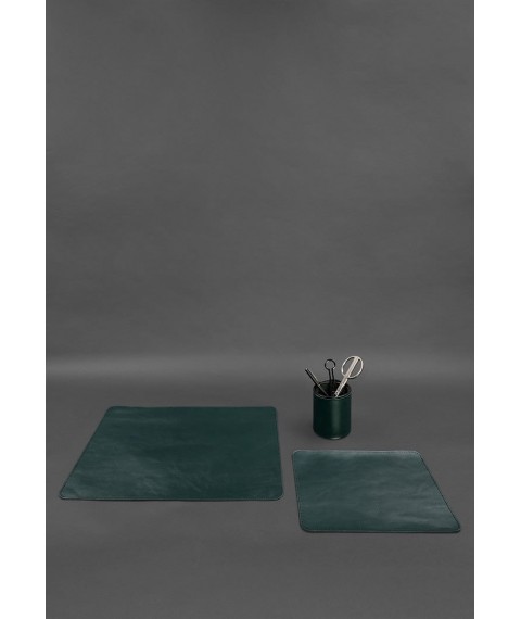 Набор для рабочего стола из натуральной кожи 1.0 зеленый краст