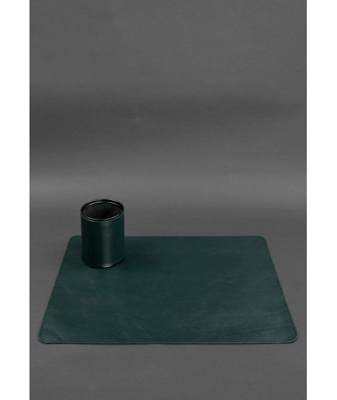 Desk set made of genuine leather 1.0 green crust
