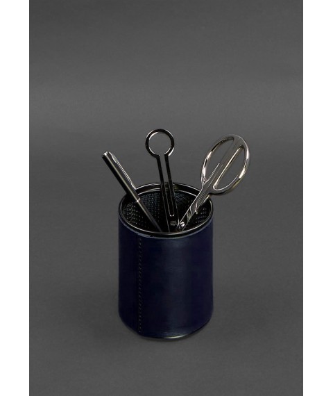 Desk set made of genuine leather 1.0 dark blue crust