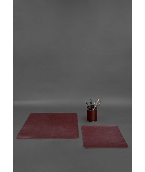 Desk set made of genuine leather 1.0 burgundy crust