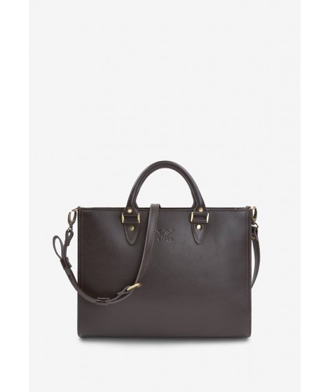Women's leather bag Fancy A4 brown crust