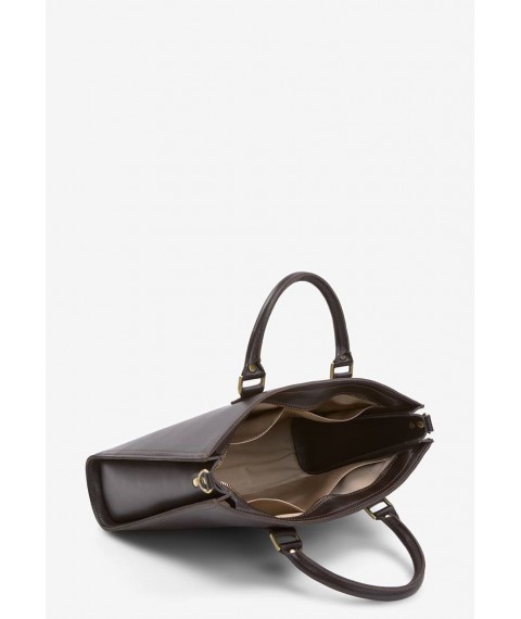 Women's leather bag Fancy A4 brown crust