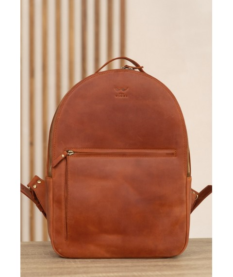 Leather backpack Groove L light brown vintage