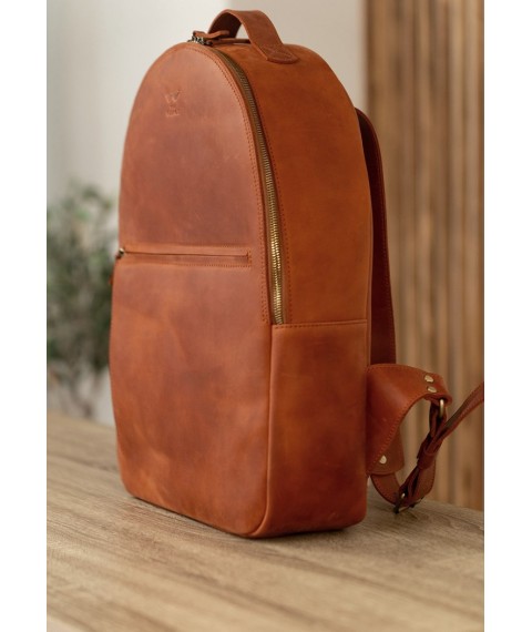 Leather backpack Groove L light brown vintage