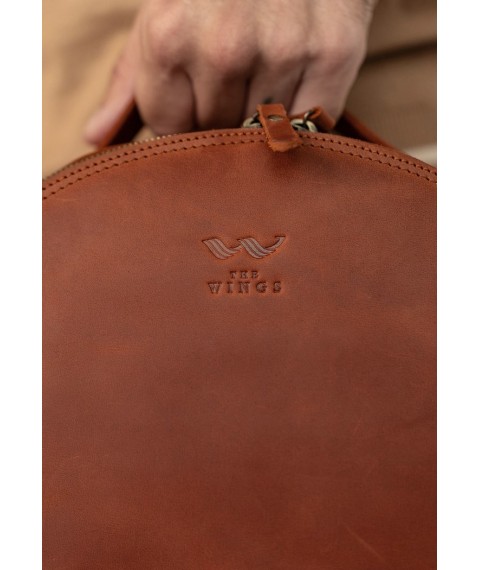 Leather backpack Groove L light brown vintage