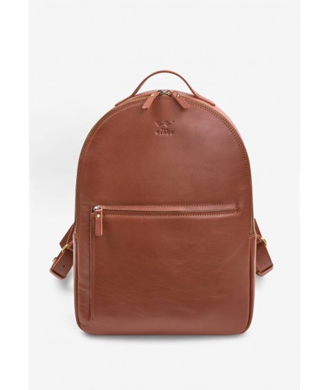 Leather backpack Groove L light brown