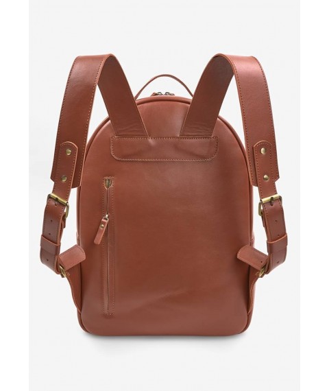 Leather backpack Groove L light brown