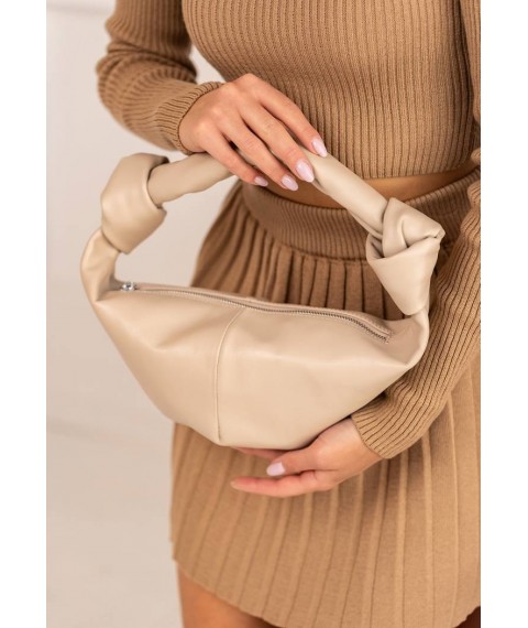 Women's leather bag Kalach Light beige