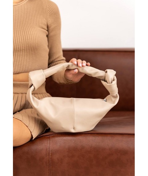 Women's leather bag Kalach Light beige