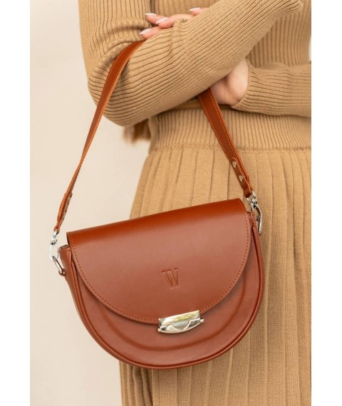 Women's leather bag Kira Light brown