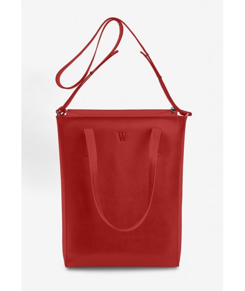 Leather shopper Nancy red