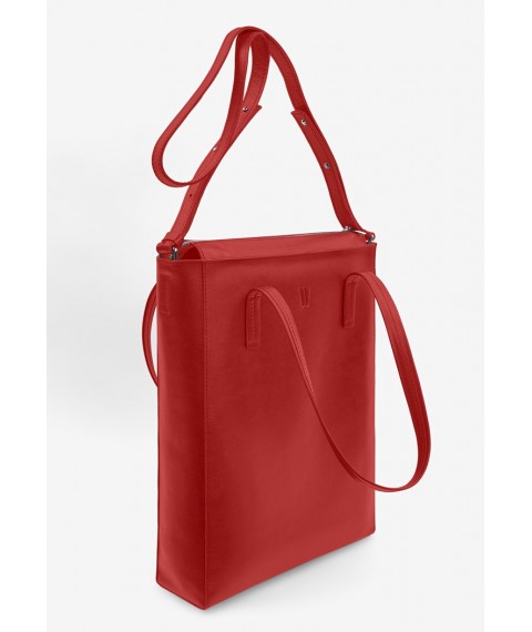 Leather shopper Nancy red