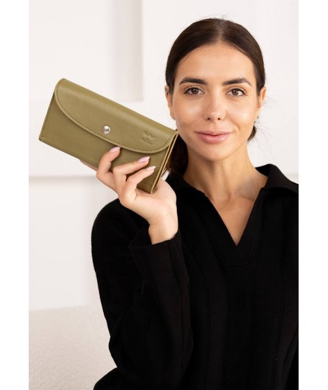 Leather wallet Smart Wallet olive crust