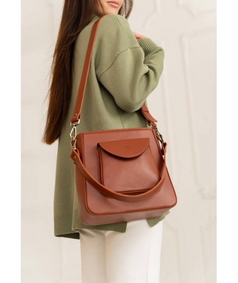 Women's leather bag Stella light brown