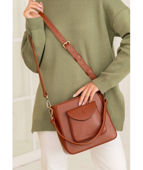 Women's leather bag Stella light brown