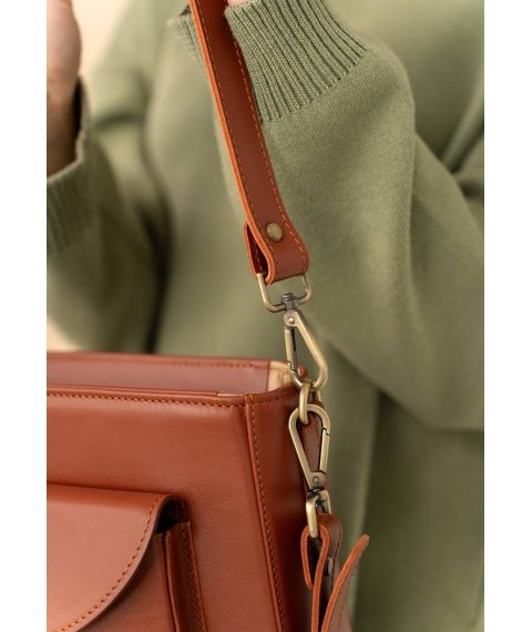 Women's leather bag Stella light brown