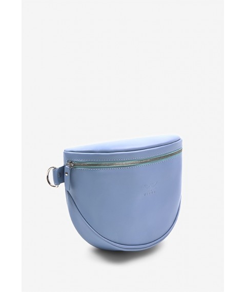 Leather crossbody belt bag Vacation blue crust