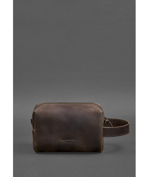Leather cosmetic bag 5.0 Dark brown Crazy Horse