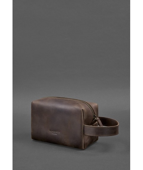 Leather cosmetic bag 5.0 Dark brown Crazy Horse