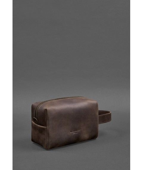 Leather cosmetic bag 5.0 Dark brown Crazy Horse
