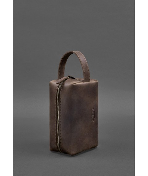 Leather cosmetic bag 5.0 Dark brown Crazy Horse