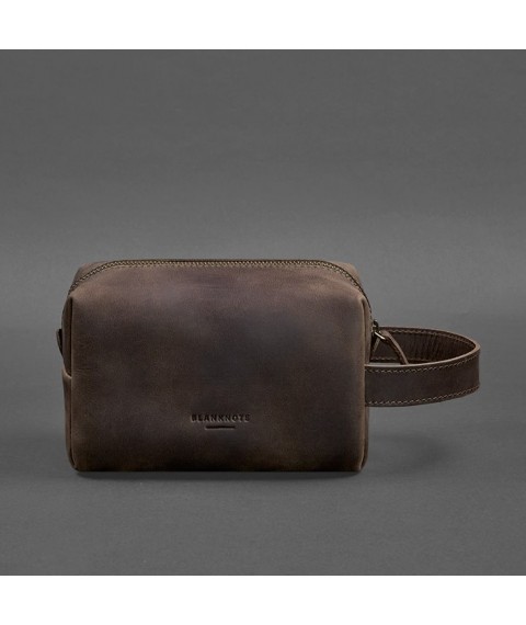 Leather cosmetic bag 5.0 Dark brown Crazy Horse