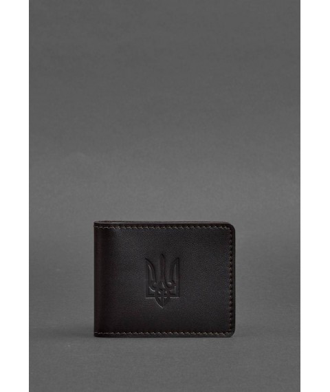 Leather cover for ID card with coat of arms, dark brown