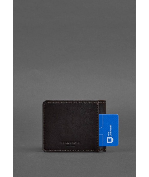 Leather cover for ID card with coat of arms, dark brown