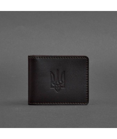 Leather cover for ID card with coat of arms, dark brown