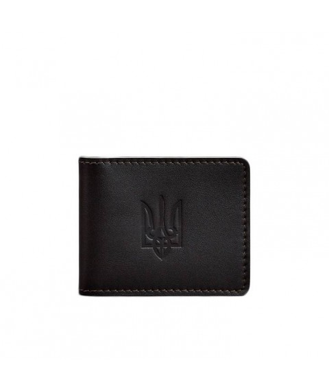 Leather cover for ID card with coat of arms, dark brown