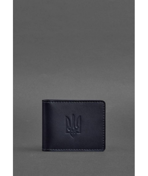 Leather cover for ID card with coat of arms, dark blue