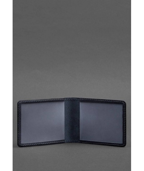 Leather cover for ID card with coat of arms, dark blue